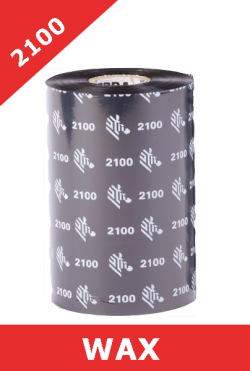 Zebra 2100 wax thermal transfer ribbons - 102mm x 450m (02100BK10245)