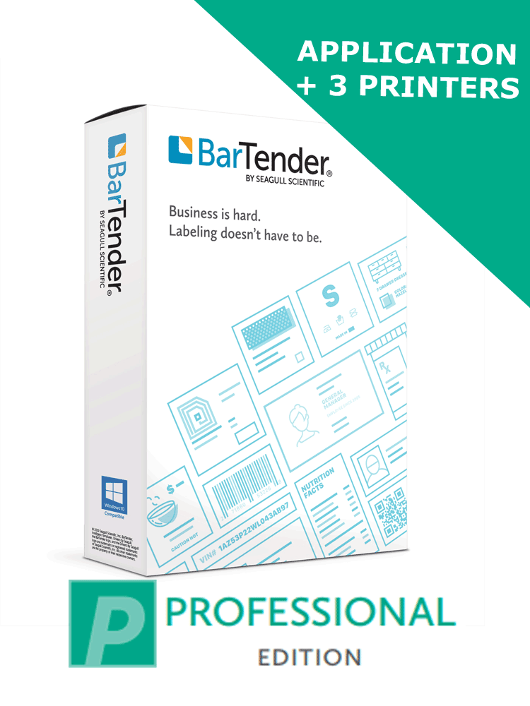 BTP-3 Seagull Scientific BarTender Application License and printers from  Smart Print and Labelling