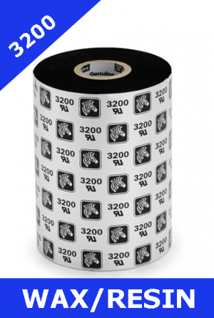Zebra 3200 wax / resin thermal transfer ribbons - 102mm x 450m (03200BK10245)